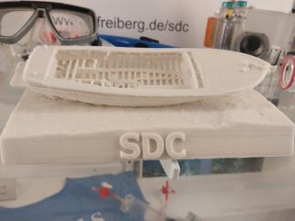 3D-printed model of an underwater shipwreck