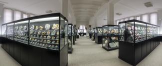 Blick in die Ausstellungsräume der Mineralogischen Dauerausstellung