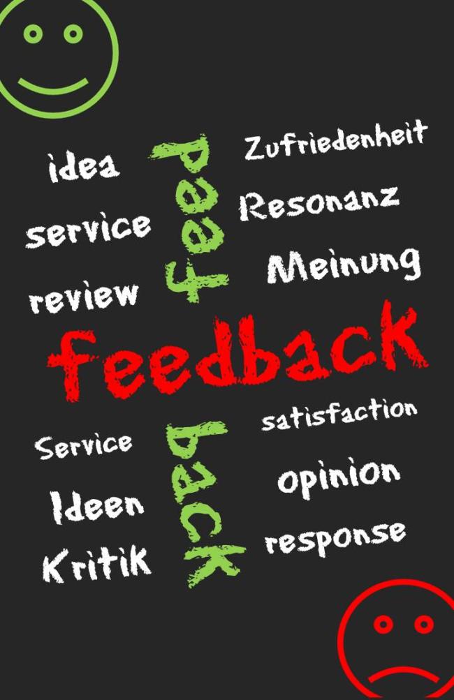 Feedback, Schrift, Smiley