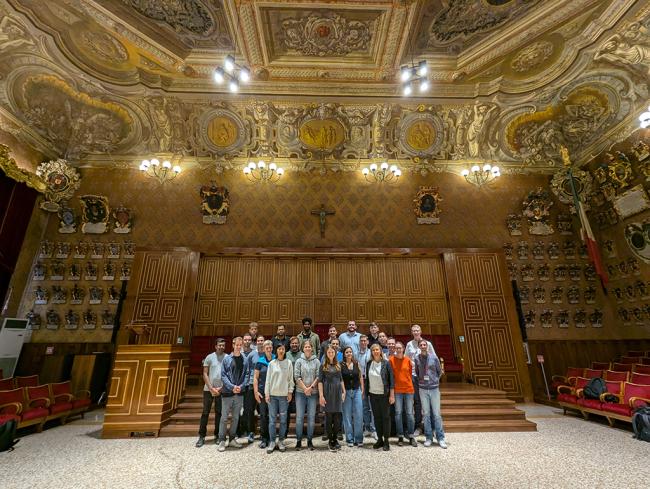 Mitglieder des GRK2802 in der Aula Magna der Universität Padova