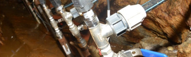 Aufgabebohrlöcher inklusive Rohleitungen und Drucksensor