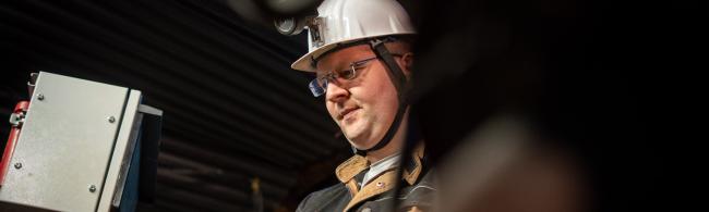 Max Friedemann am Arbeitsstand.