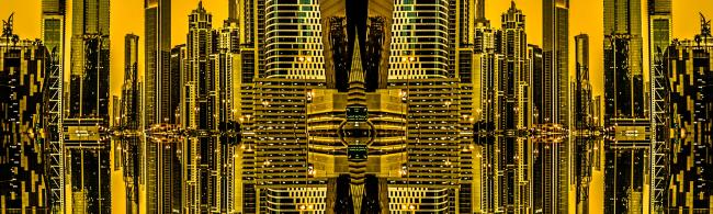 Collage Dubai nachts