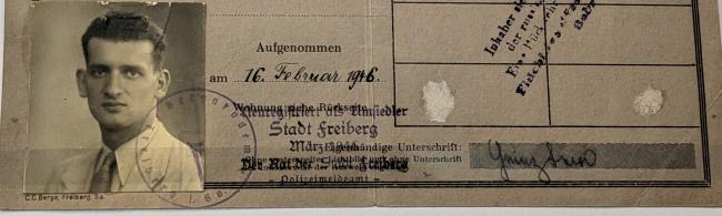 Studienausweis Bergakademie 1946 von Heinz Levy