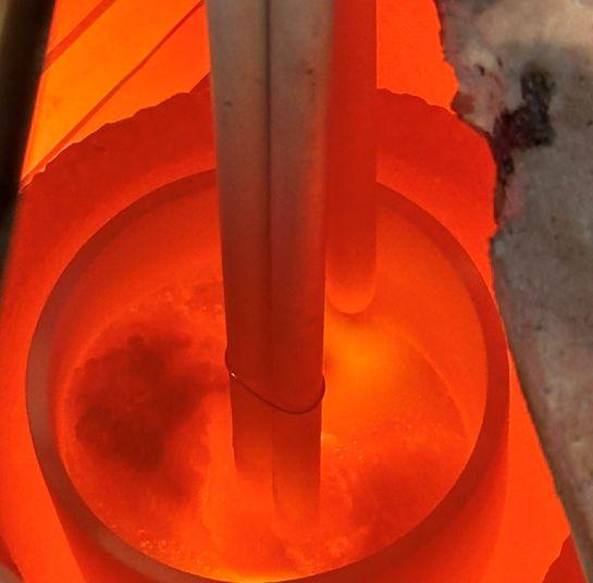 Melting of Mass Glasses with Hydrogen Fuel