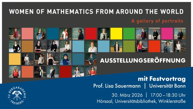 Plakat zur Ausstellungseröffnung "Woman of Mathematics"