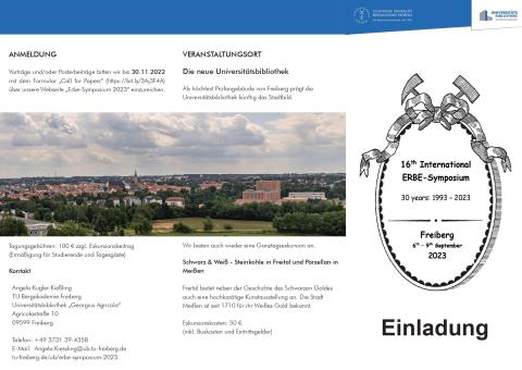 Das Bild zeigt den ersten Teil der Einladung zum ERBE-Symposium