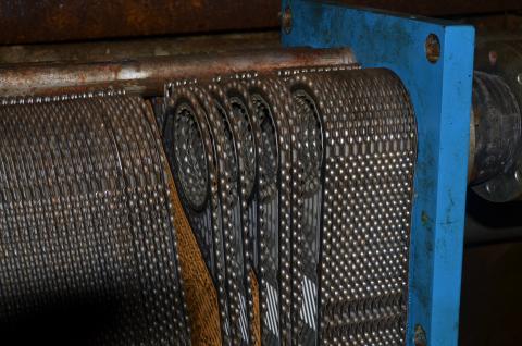 Wärmeübertragerplatten in einer Grubenwassergeothermieanlage