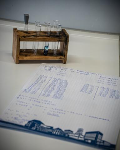 Notizen der Messwerte während einer Titration