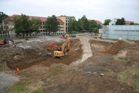 Baufortschritt des Clemens-Winkler-Baus Süd und Mitte am 16.07.2019