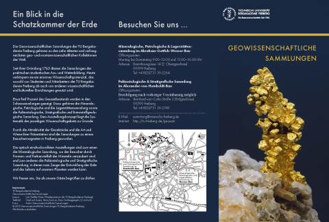 Werbeflyer Geowissenschaftliche Sammlungen, Seite 1