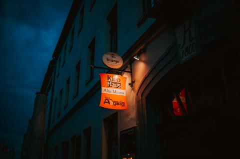 Schild Alte Mensa Freiberg