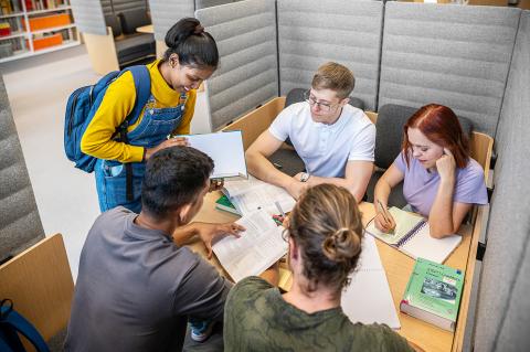 Workplace with students