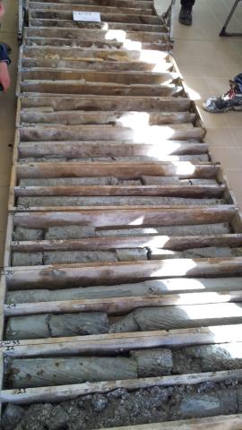 Ausgelegter Bohrkern