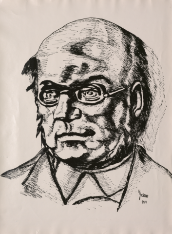 Tuschefederzeichnung von Julius Weisbach