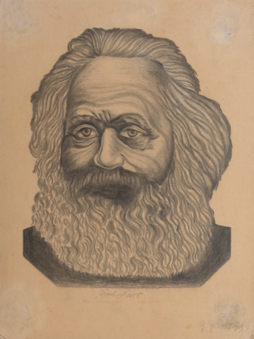Bleistiftzeichnung von Karl Marx