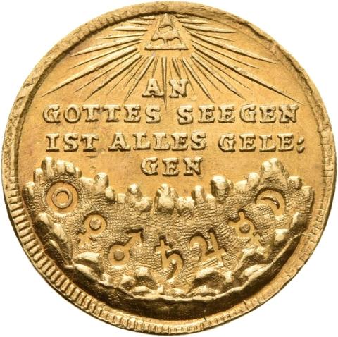 Goldener Bergbaujeton