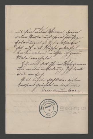 Brief Ledeburs aus Düsseldorf vom 26. August 1890