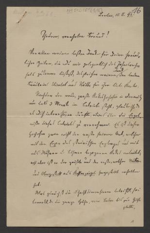 Brief von Peter Tunner an Ledebur vom 15. Februar 1892