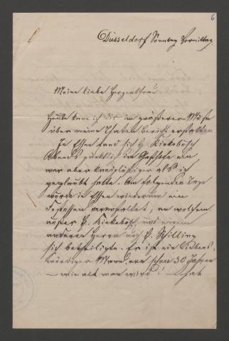 Brief Ledeburs aus Düsseldorf ohne Datum 1