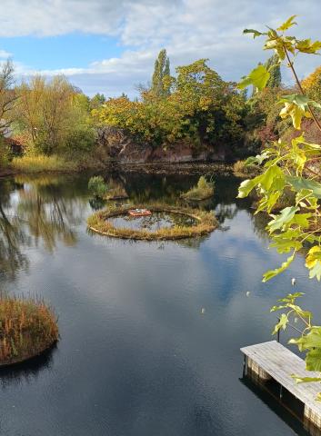 Clean Lake Tauchgewässer Riesenstein mit Filterplattform