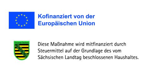 Kombination EU-Logo mit Signet des Freistaates Sachsen