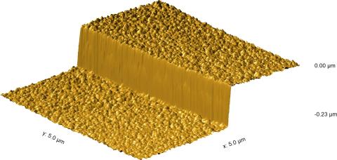 3D AFM-Darstellung einer Stufe
