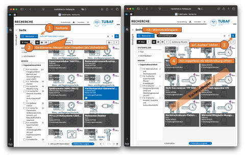 Forschungsinfrastruktur Anleitung Suche