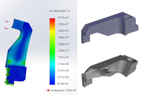 Simulation von Lastfällen und Topologieoptimierung am Demonstratorbauteil