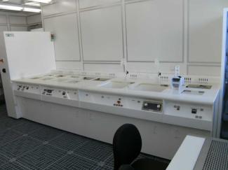 Chemistry bench in the clean room laboratory