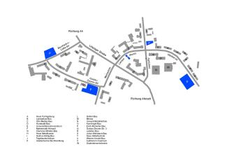 Ein Campusplan mit eingezeichneten Parkmöglichkeiten