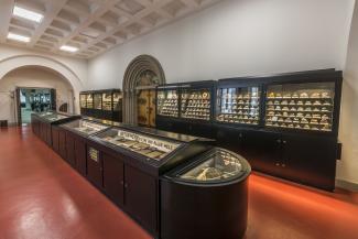 Blick in das Foyer der Geowissenschaftlichen Sammlungen im Werner-Bau