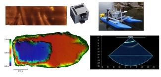 Overview of the multibeam echo sounder examination and sidescan sonar results