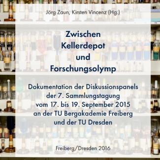 Deckblatt der Tagungspublikation "Zwischen Kellerdepot und Forschungsolymp"
