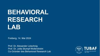 Abbildung mit Informationen zur Eröffnung des Behavioral Research Lab