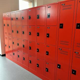 University Library Lockers red