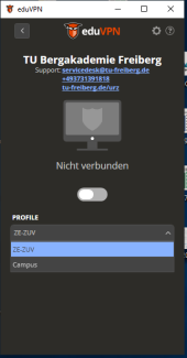 VPN- Profil wählen