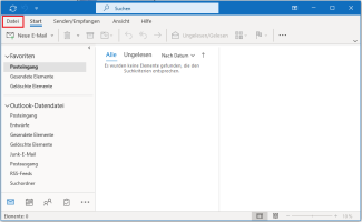Öffnen Sie im Outlook-Startscreen "Datei"