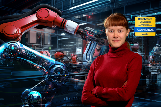 Studierende der Robotik mit dem StudyCheck-Award "Beliebteste Universität Deutschlands"