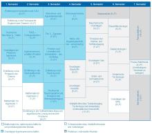 Die Grafik zeigt den Studienablaufplan für den Bachelor Technologie und Anwendung nichtmetallischer Werkstoffe.  Eine barrierearme Darstellung finden Sie in der verlinkten PDF-Datei.