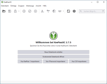 Startbildschirm der Anwendung KeePassXC