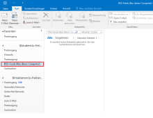 Ordnerbereich im Outlook mit der Rubrik RSS-Feeds