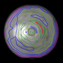 Overlay von Photolumineszenz und Phtoleitfähigkeit eines Silizium-Wafers