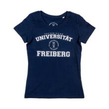 Damenshirt mit Unischriftzug blau