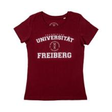 Damenshirt mit Unischriftzug rot