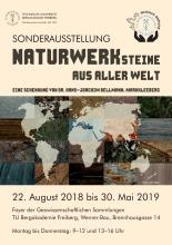 Plakat zur Sonderausstellung "Naturwerksteine aus aller Welt"