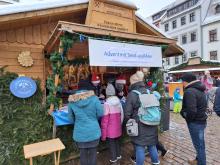 Pop up Hütte auf dem Weihnachtsmarkt 2023