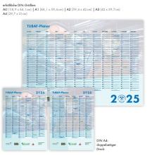 Darstellung der Jahreskalender in A4 hoch und A2 quer