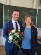 Piotr Malczyk nach seiner Promotionsverteidigung mit Frau Prof. Olena Volkova