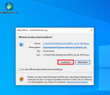 Ein Windows-Sicherheitsdialog erscheint - klicken Sie auf "Ausführen"